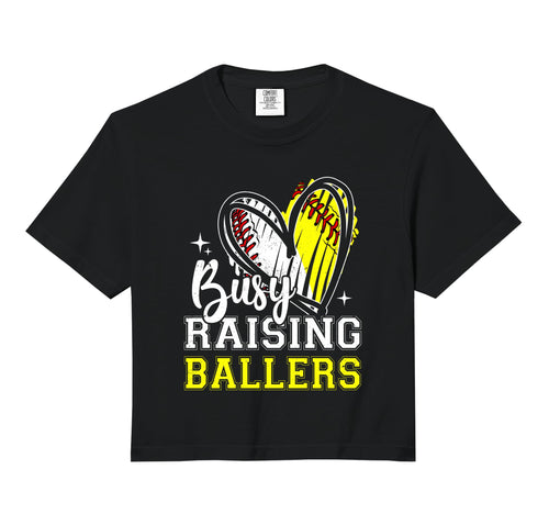 Busy Raising Ballers Heart Softball Sweatshirt - Novelty Apparel Men Women - T-Shirt, Sweatshirt, Hoodie