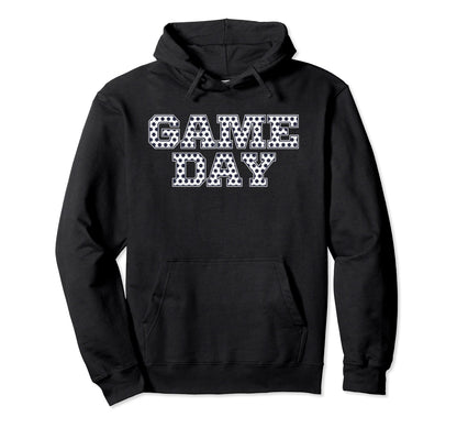 Game Day Soccer Pattern Blue Sports Hoodie - Custom Art Print for Adults - T-Shirt, Sweatshirt, Hoodie