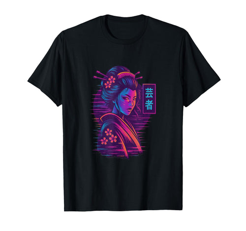 Futuristic Geisha Art Vaporwave T-Shirt - Minimalist Print Men Women - T-Shirt, Sweatshirt, Hoodie