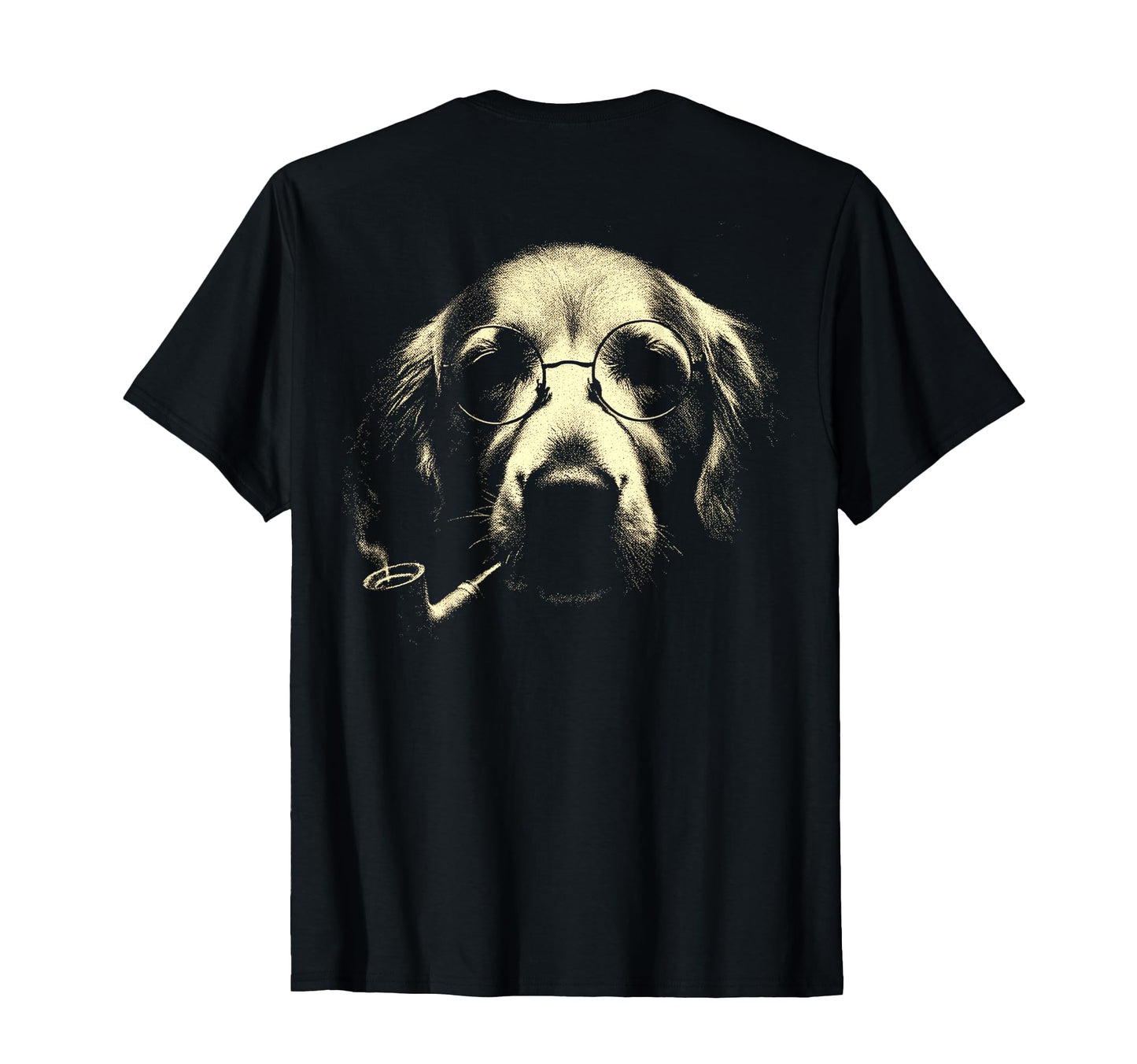 Golden Retriever Glasses Smoking T-Shirt - Minimalist Print for Adults - T-Shirt, Sweatshirt, Hoodie