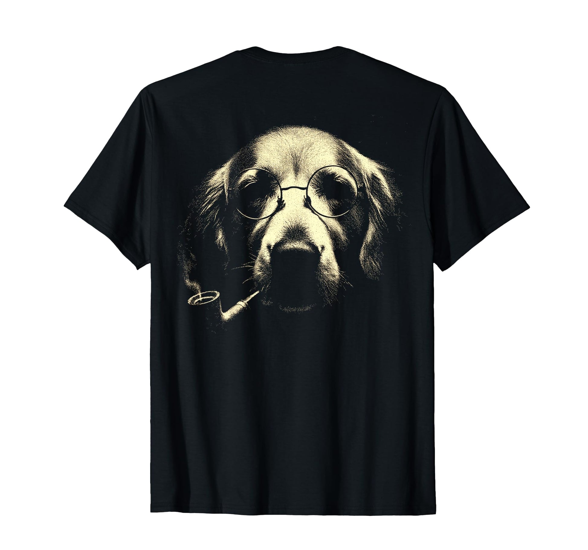 Golden Retriever Glasses Smoking T-Shirt - Minimalist Print for Adults - T-Shirt, Sweatshirt, Hoodie