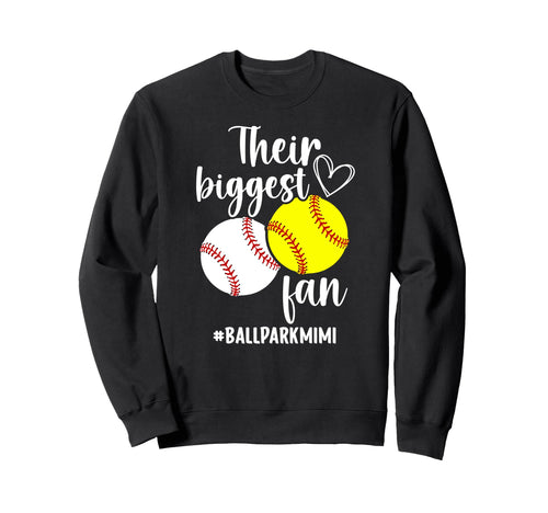 Biggest Fan Ballpark Mimi Baseball Sweatshirt - Trendy Graphic Unisex - T-Shirt, Sweatshirt, Hoodie