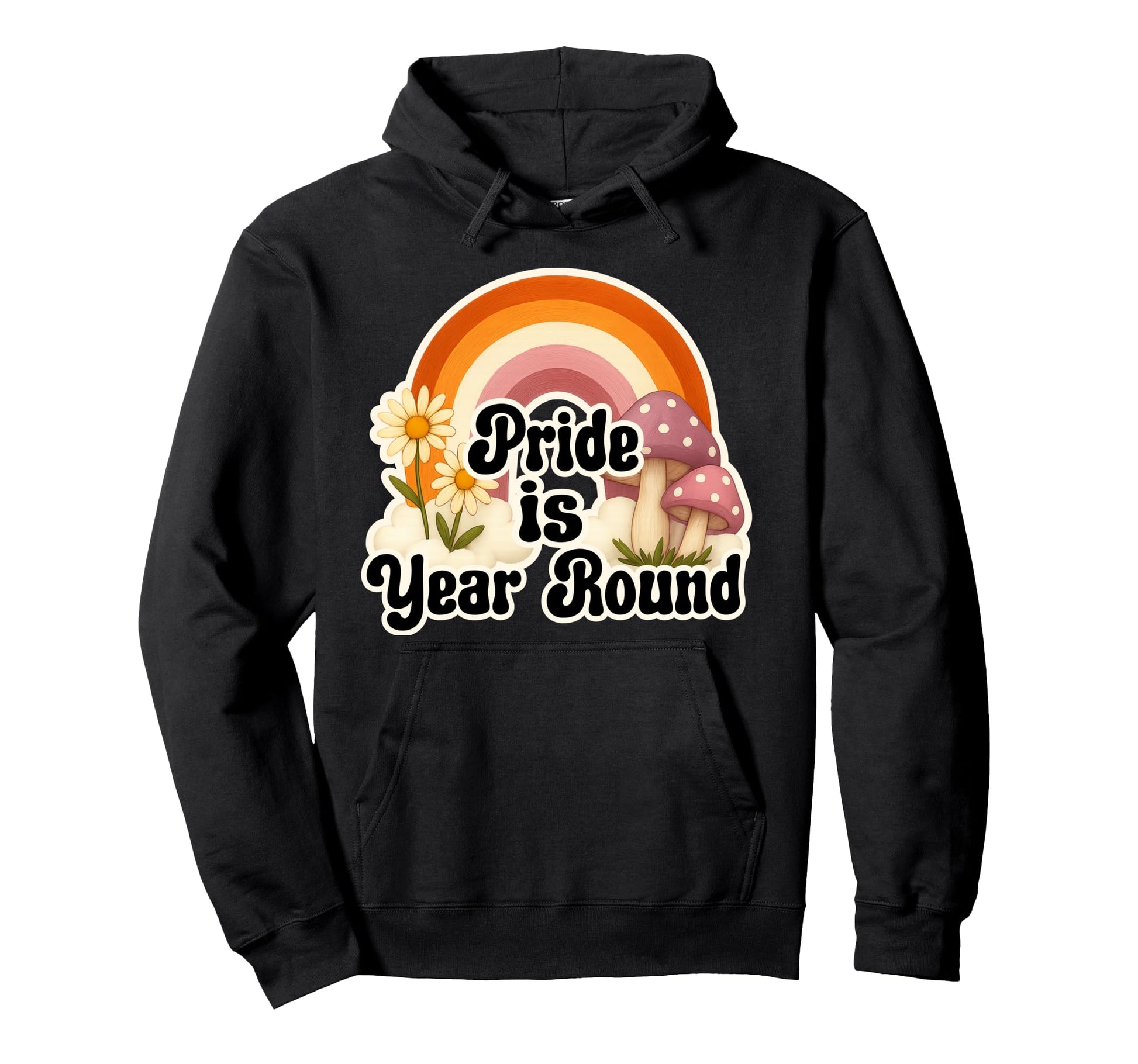 Rainbow Pride Is Year Round Daisies Hoodie - Streetwear Style for Adults - T-Shirt, Sweatshirt, Hoodie