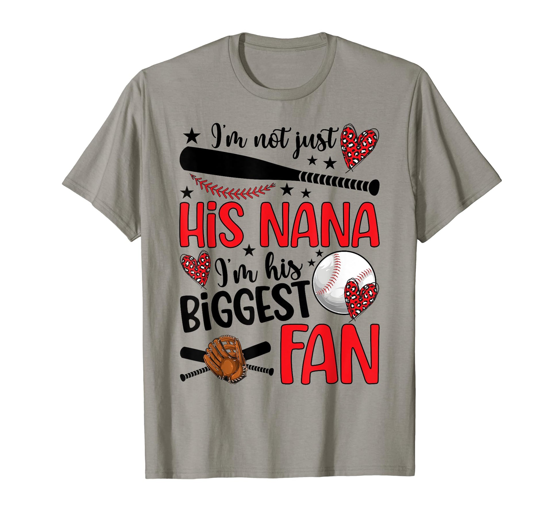 His Biggest Fan Baseball Nana T-Shirt - Aesthetic Graphic for Adults - T-Shirt, Sweatshirt, Hoodie