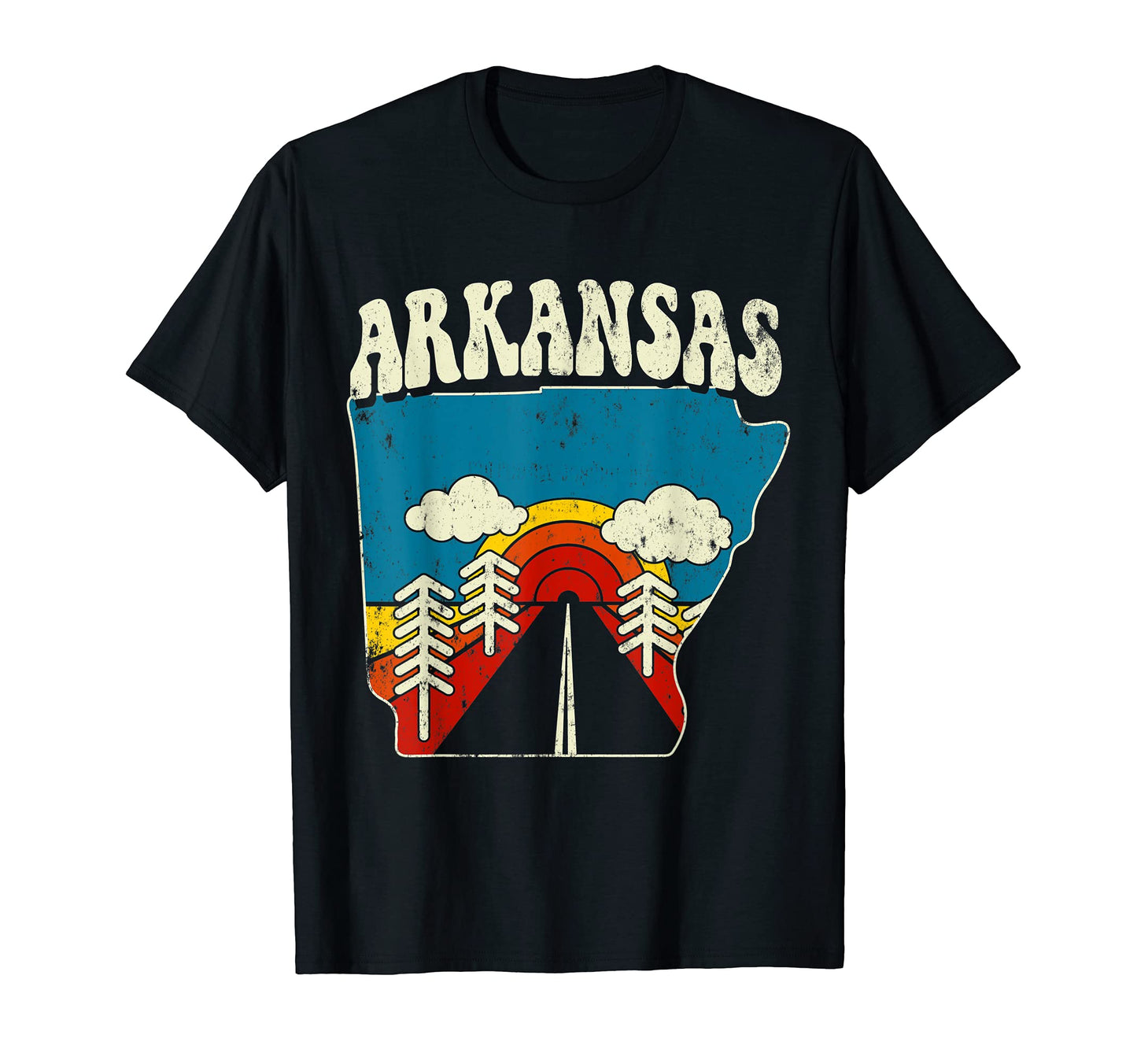 Arkansas State Rainbow Hippie 70S T-Shirt - Fun Novelty Design Men Women - T-Shirt, Sweatshirt, Hoodie