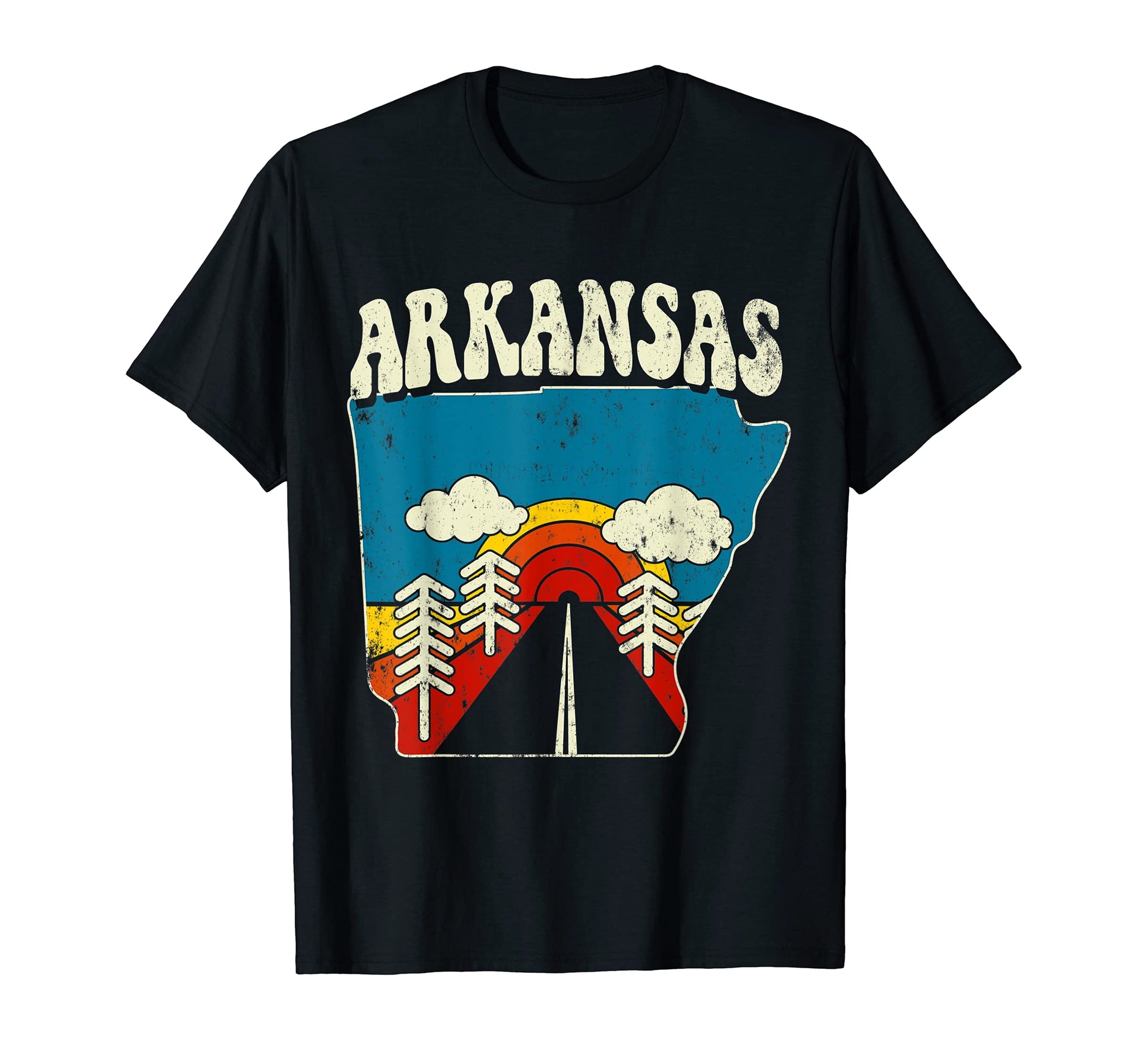 Arkansas State Rainbow Hippie 70S T-Shirt - Fun Novelty Design Men Women - T-Shirt, Sweatshirt, Hoodie