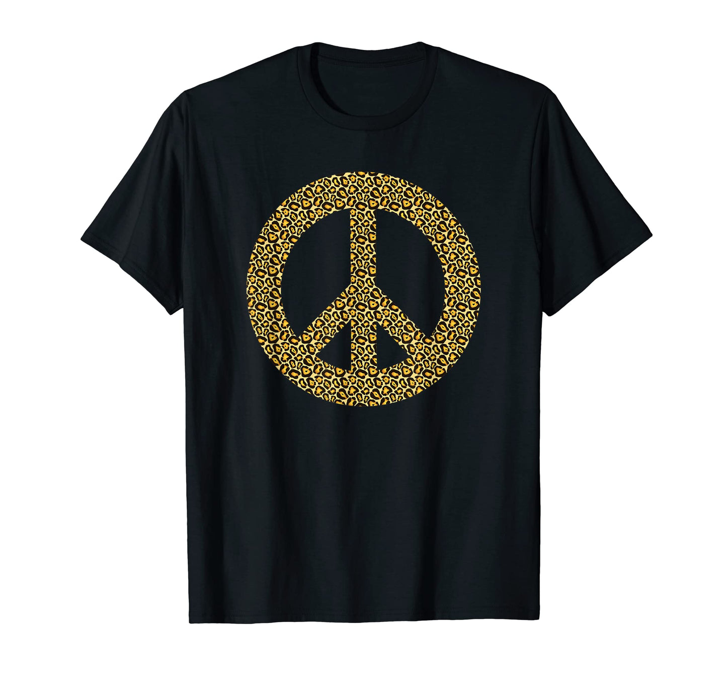 Leopard Cheetah Peace Sign Boho T-Shirt - Casual Everyday Wear for Adults - T-Shirt, Sweatshirt, Hoodie