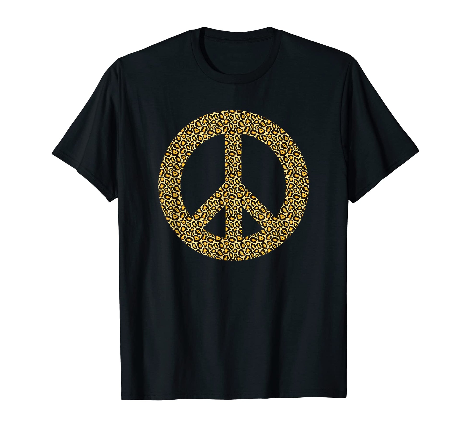 Leopard Cheetah Peace Sign Boho T-Shirt - Casual Everyday Wear for Adults - T-Shirt, Sweatshirt, Hoodie