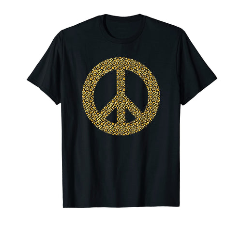 Leopard Cheetah Peace Sign Boho T-Shirt - Casual Everyday Wear for Adults - T-Shirt, Sweatshirt, Hoodie