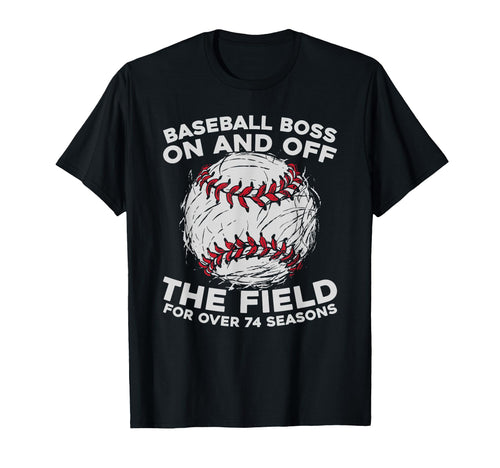 74 Years Old Baseballer Team Sport T-Shirt - Unique Graphic for Adults - T-Shirt, Sweatshirt, Hoodie