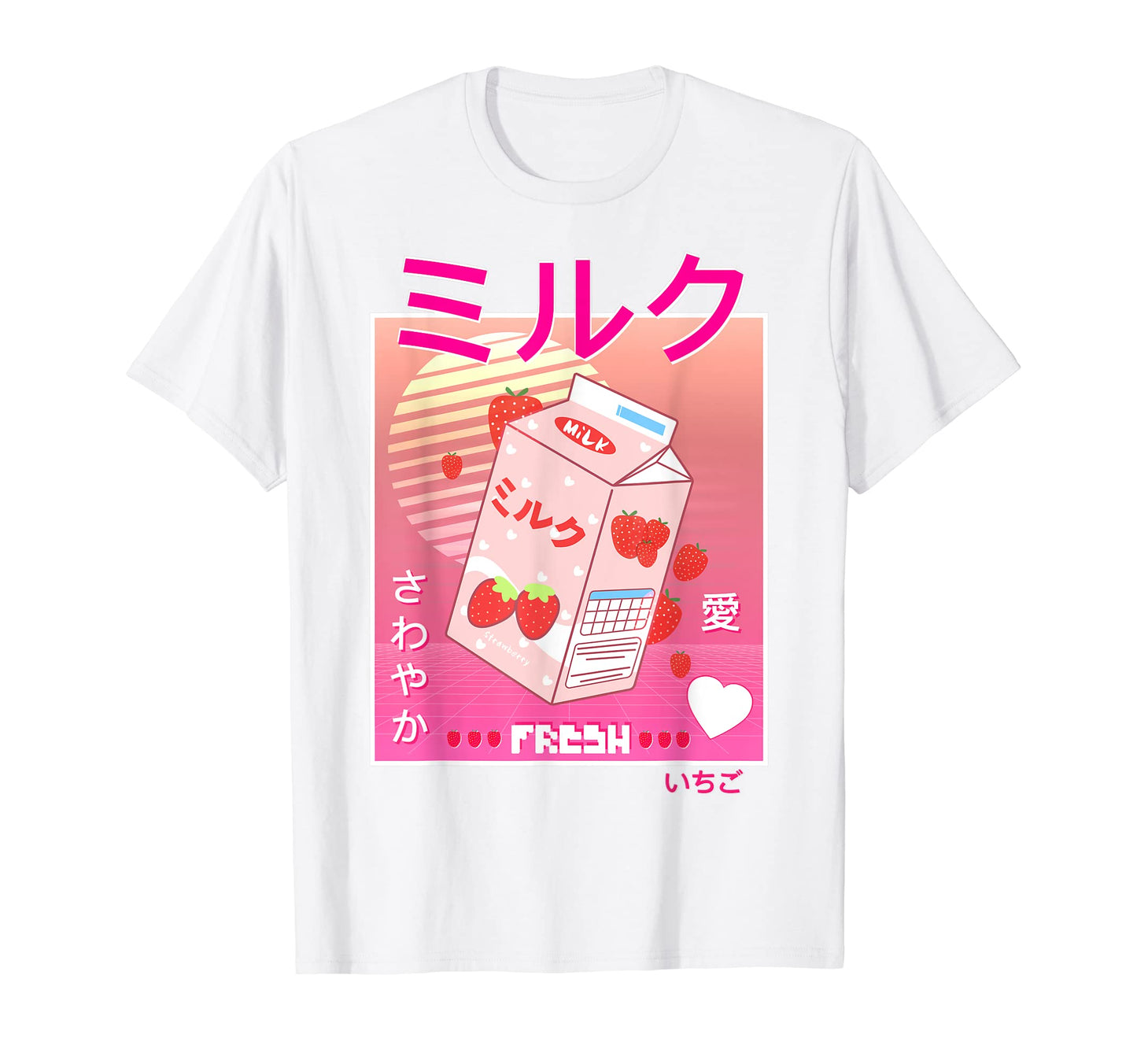 Japanese Kawaii Strawberry Milk T-Shirt - Aesthetic Graphic Men Women - T-Shirt, Sweatshirt, Hoodie