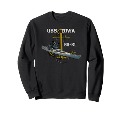 Uss Iowa Battleship Ww2 Sweatshirt - Casual Everyday Wear for Adults - T-Shirt, Sweatshirt, Hoodie