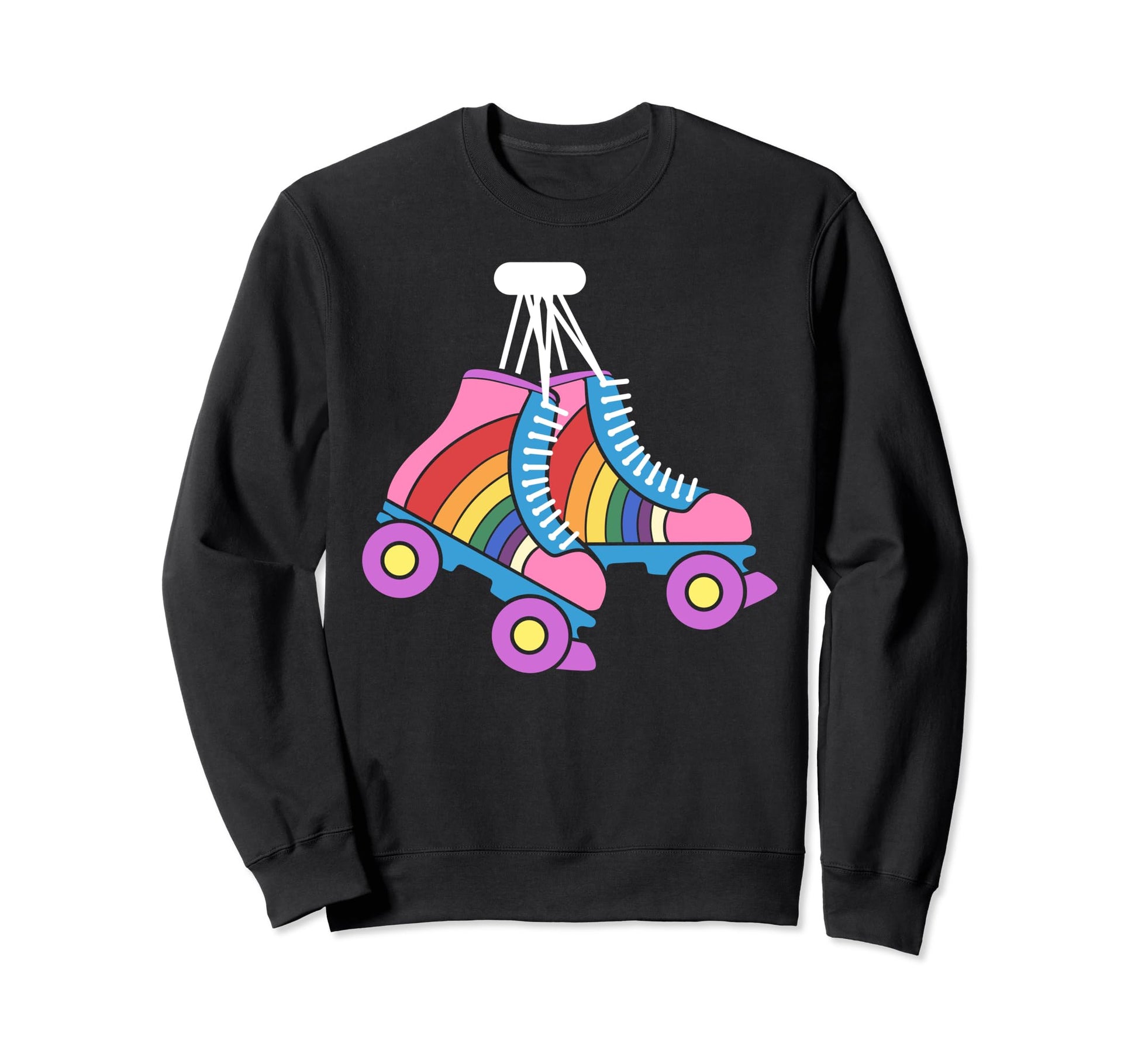 Roller Skates Rainbow Derby Skater Sweatshirt - Novelty Apparel for Adults - T-Shirt, Sweatshirt, Hoodie