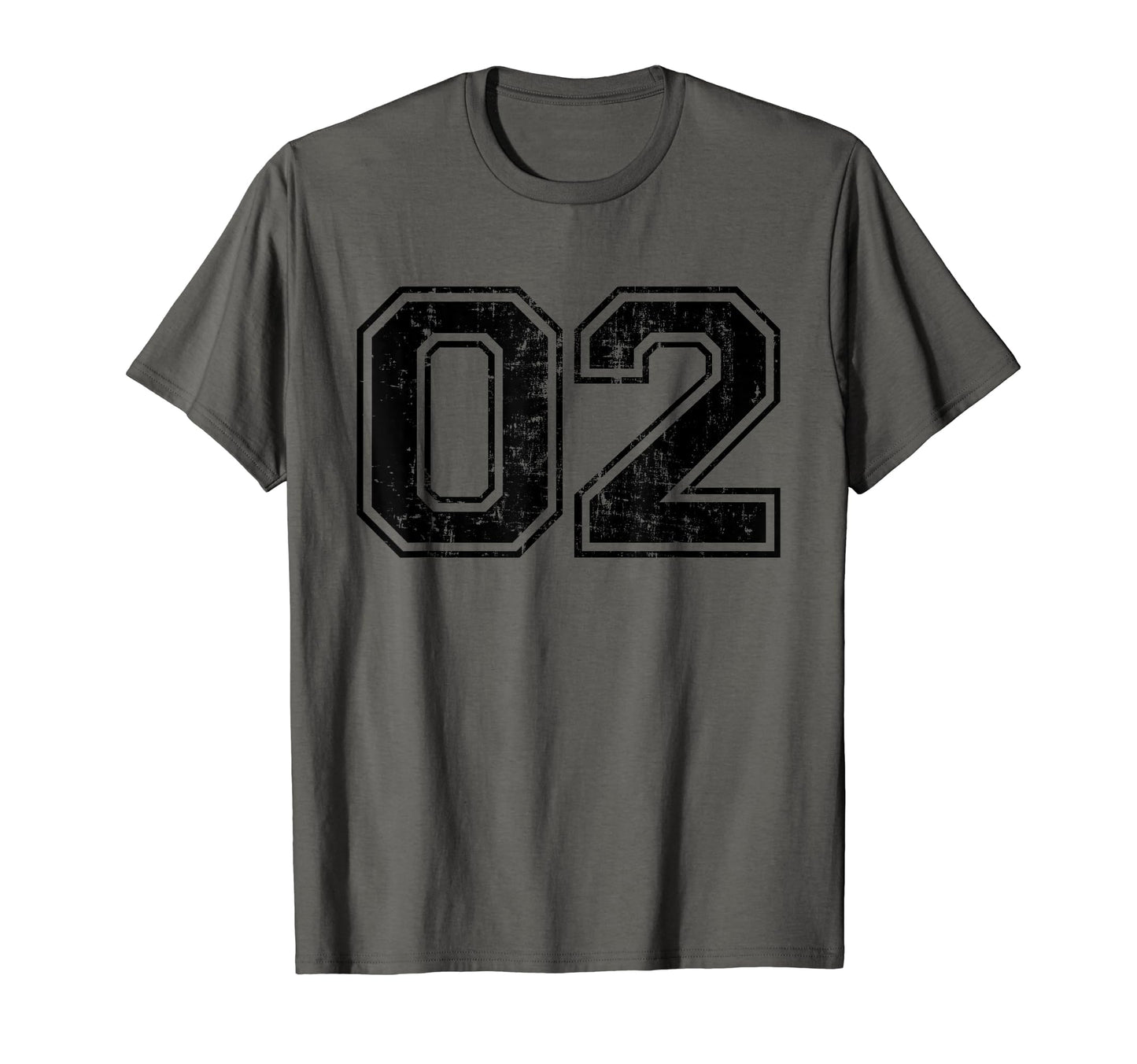 Number 02 Two Varsity Distressed T-Shirt - Custom Art Print for Adults - T-Shirt, Sweatshirt, Hoodie