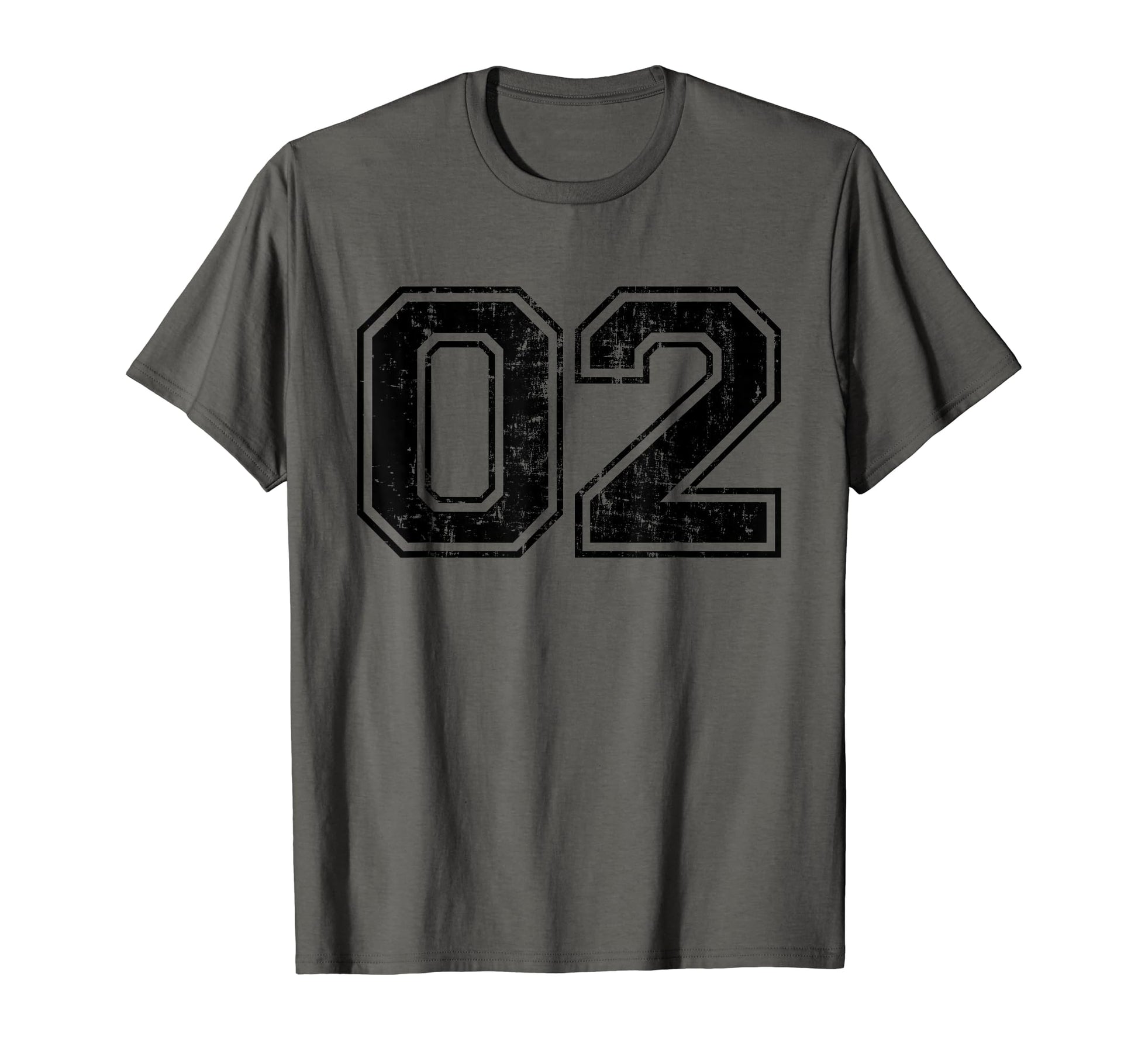 Number 02 Two Varsity Distressed T-Shirt - Custom Art Print for Adults - T-Shirt, Sweatshirt, Hoodie