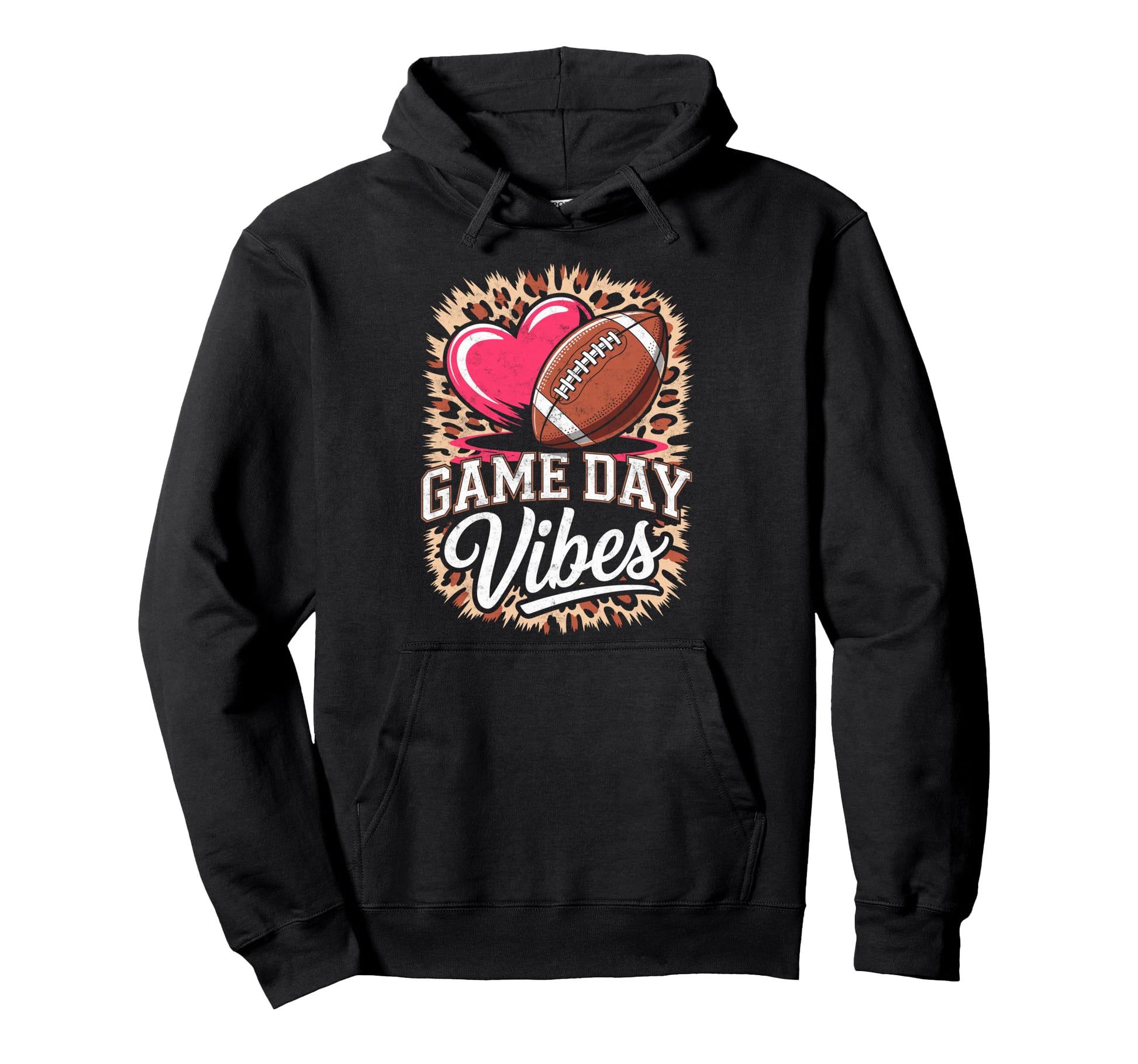 Game Day Vibes Football Ball Players Fan Mom Hoodie - Graphic Print Unisex - T-Shirt, Sweatshirt, Hoodie