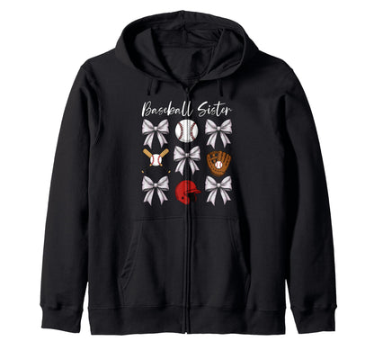 Baseball Sister Helmet Ball Bat Glove Hoodie - Aesthetic Graphic Men Women - T-Shirt, Sweatshirt, Hoodie