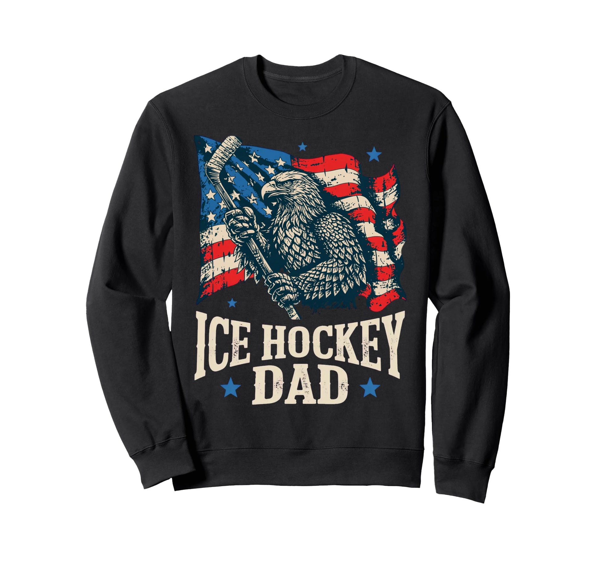 Ice Hockey American Flag Ice Hockey Sweatshirt - Custom Art Print Unisex - T-Shirt, Sweatshirt, Hoodie