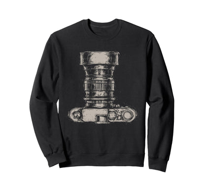 Camera Drawing Scribble Art Sweatshirt - Streetwear Style Unisex - T-Shirt, Sweatshirt, Hoodie