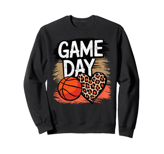 Game Day Animal Heart Basketball Sweatshirt - Aesthetic Graphic Men Women - T-Shirt, Sweatshirt, Hoodie