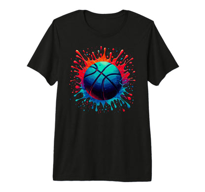 Colorful Paints Splash Basketball Ball T-Shirt - Streetwear Style Unisex - T-Shirt, Sweatshirt, Hoodie