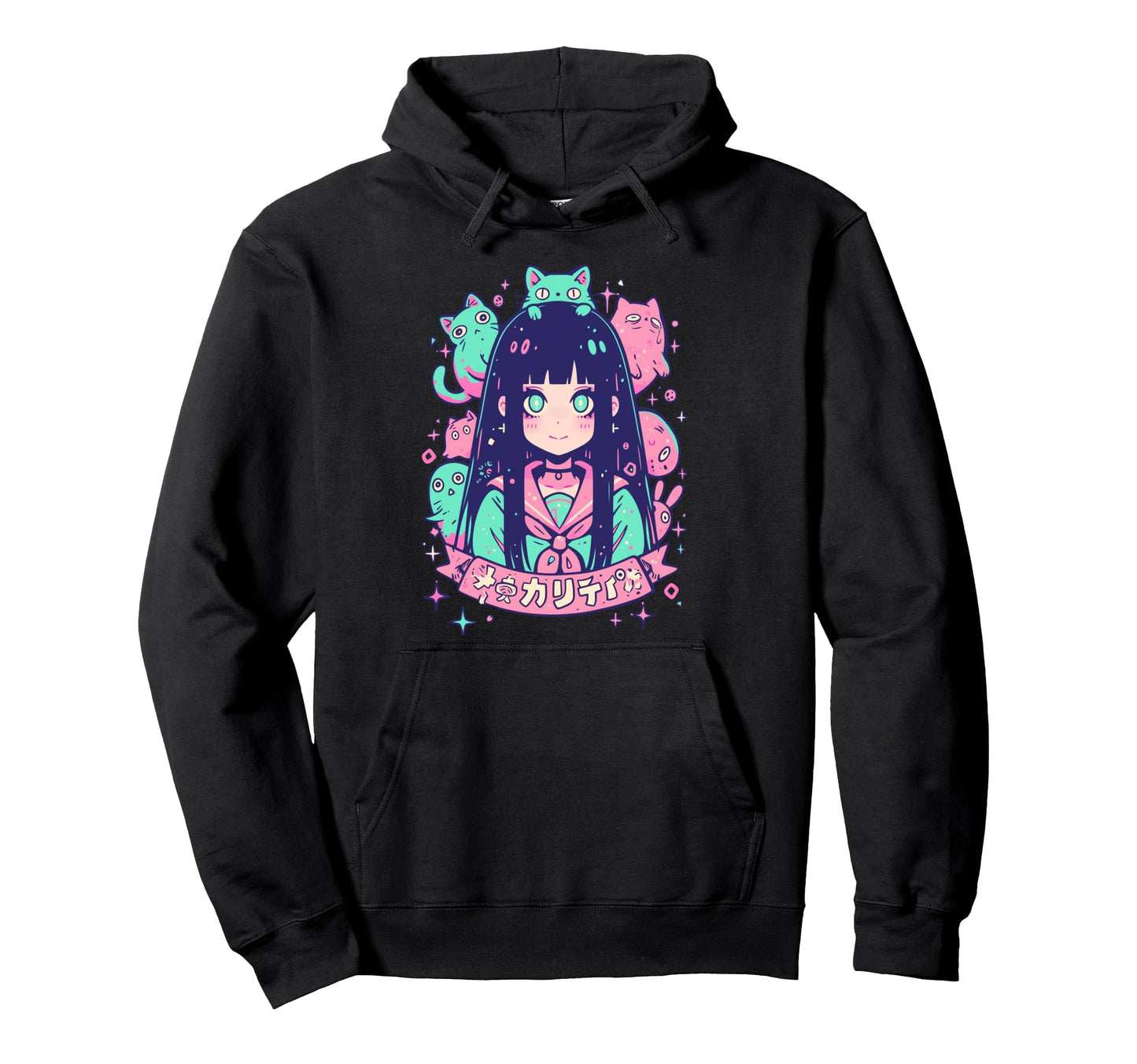 Goth Grunge Demon Anime Waifu Horror Hoodie - Fun Novelty Design Unisex - T-Shirt, Sweatshirt, Hoodie