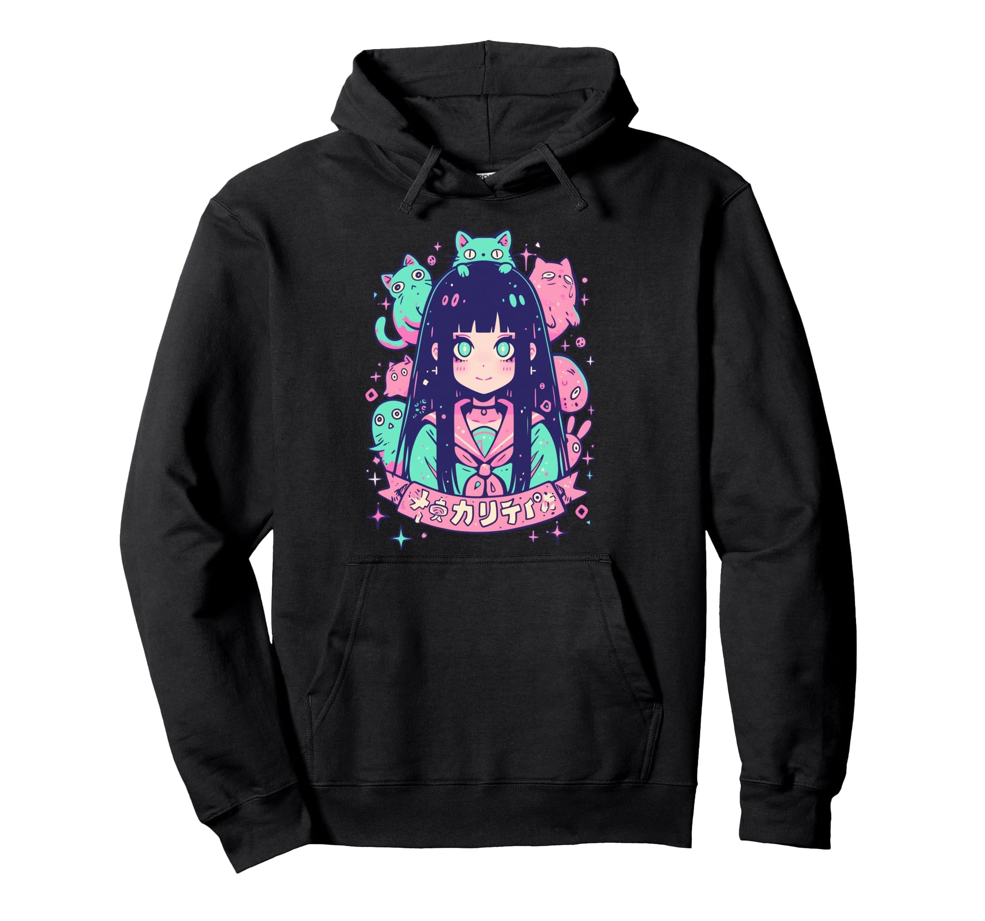 Goth Grunge Demon Anime Waifu Horror Hoodie - Fun Novelty Design Unisex - T-Shirt, Sweatshirt, Hoodie