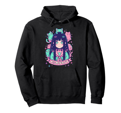 Goth Grunge Demon Anime Waifu Horror Hoodie - Fun Novelty Design Unisex - T-Shirt, Sweatshirt, Hoodie