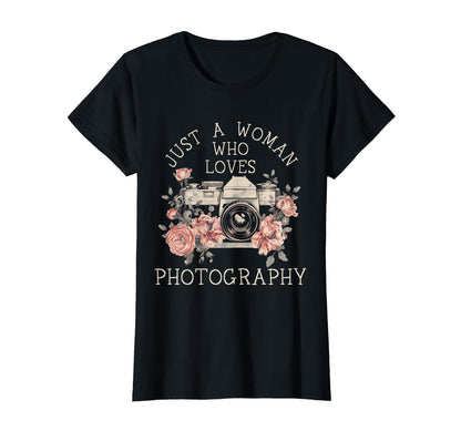Photographer Camera Flowers T-Shirt - Novelty Apparel for Adults - T-Shirt, Sweatshirt, Hoodie