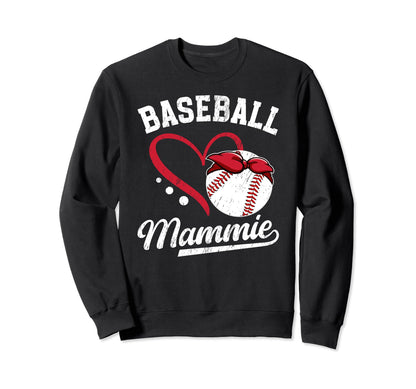 Baseball Mammie Grandma Mammie Sweatshirt - Unique Graphic for Adults - T-Shirt, Sweatshirt, Hoodie