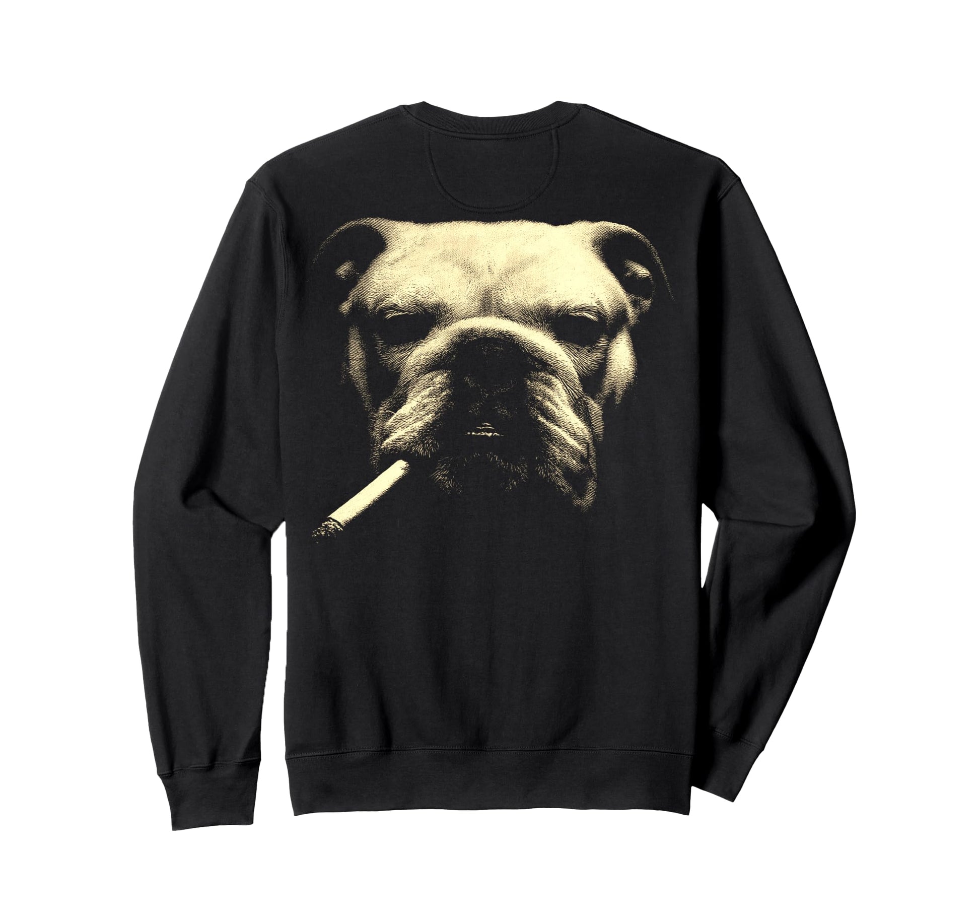 English Bulldog Smoking Sweatshirt - Fun Novelty Design Men Women - T-Shirt, Sweatshirt, Hoodie