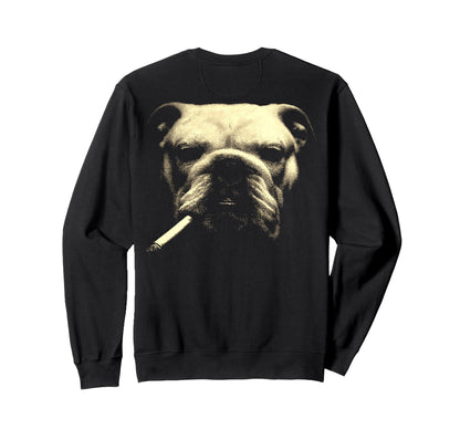 English Bulldog Smoking Sweatshirt - Fun Novelty Design Men Women - T-Shirt, Sweatshirt, Hoodie