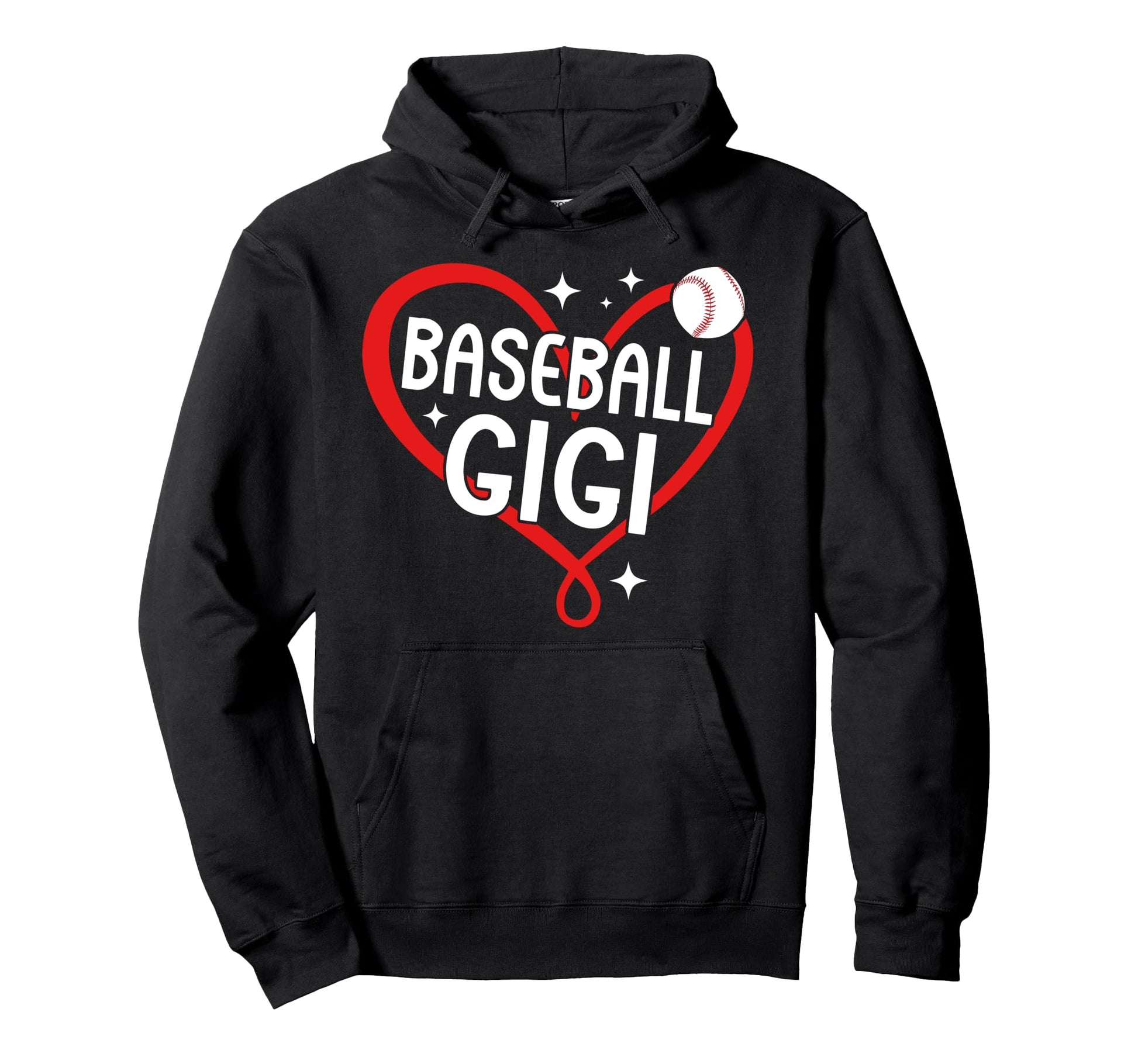 Baseball Gigi Grandma Heart Baseball Player Hoodie - Graphic Print Unisex - T-Shirt, Sweatshirt, Hoodie