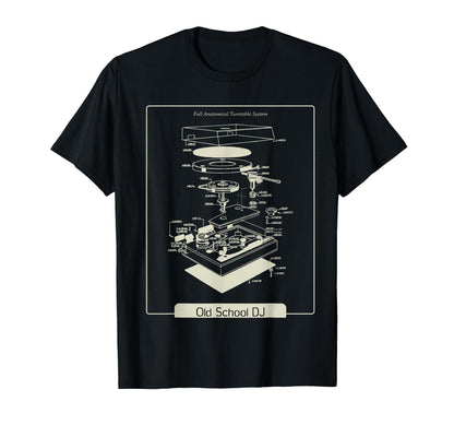 Old School Dj Turntable T-Shirt - Graphic Print Men Women - T-Shirt, Sweatshirt, Hoodie