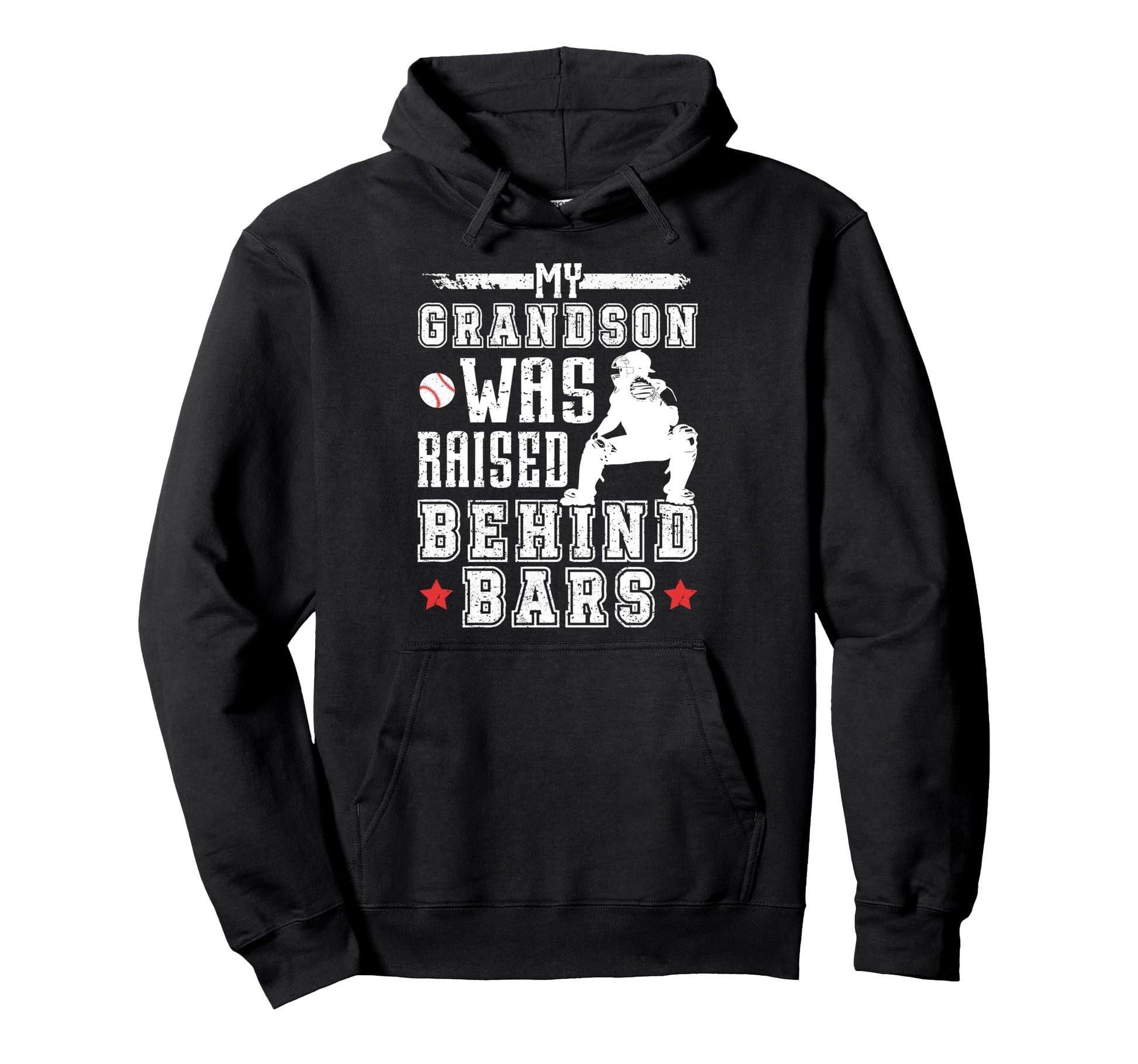 Baseball Catcher Grandpa Funny Hoodie - Casual Everyday Wear Men Women - T-Shirt, Sweatshirt, Hoodie