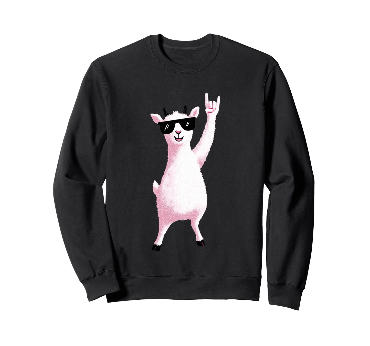 Goat Rock Hand Sign Sunglasses Punk Sweatshirt - Custom Art Print Unisex - T-Shirt, Sweatshirt, Hoodie