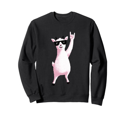 Goat Rock Hand Sign Sunglasses Punk Sweatshirt - Custom Art Print Unisex - T-Shirt, Sweatshirt, Hoodie