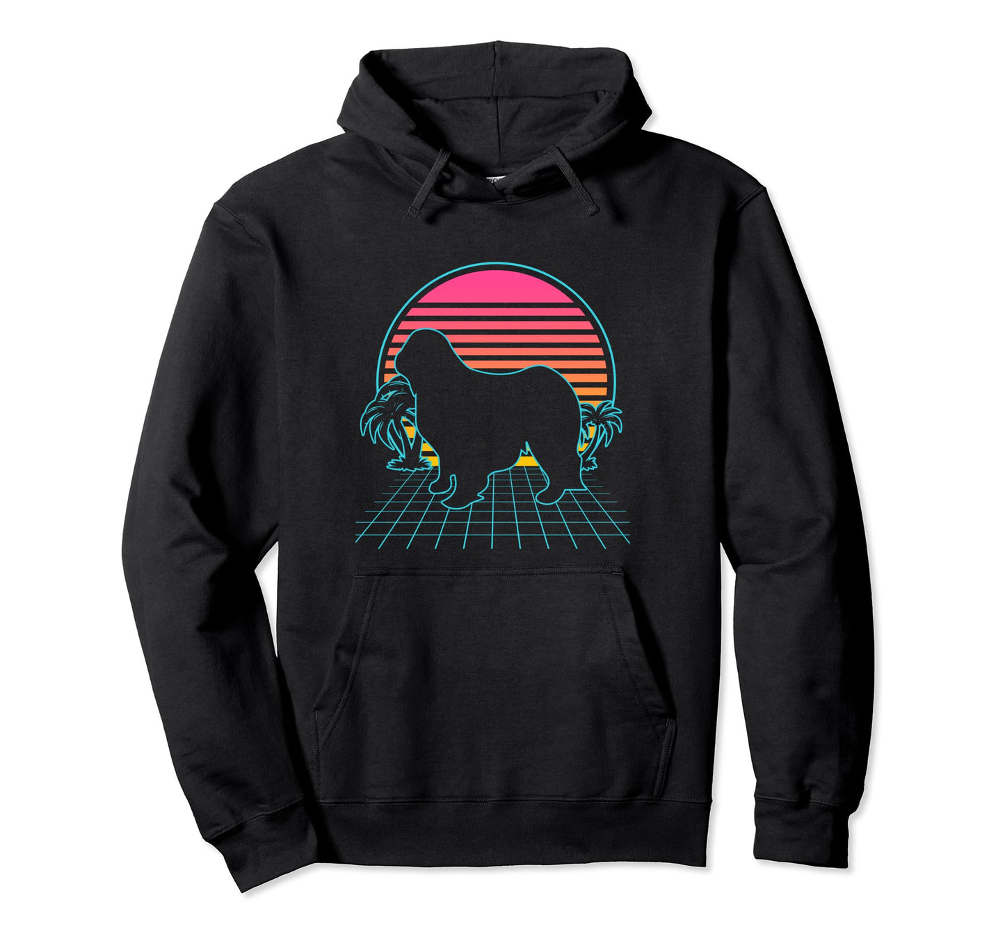 Clumber Spaniel 80S Vaporwave Aesthetic Dog Hoodie - Trendy Graphic Unisex - T-Shirt, Sweatshirt, Hoodie