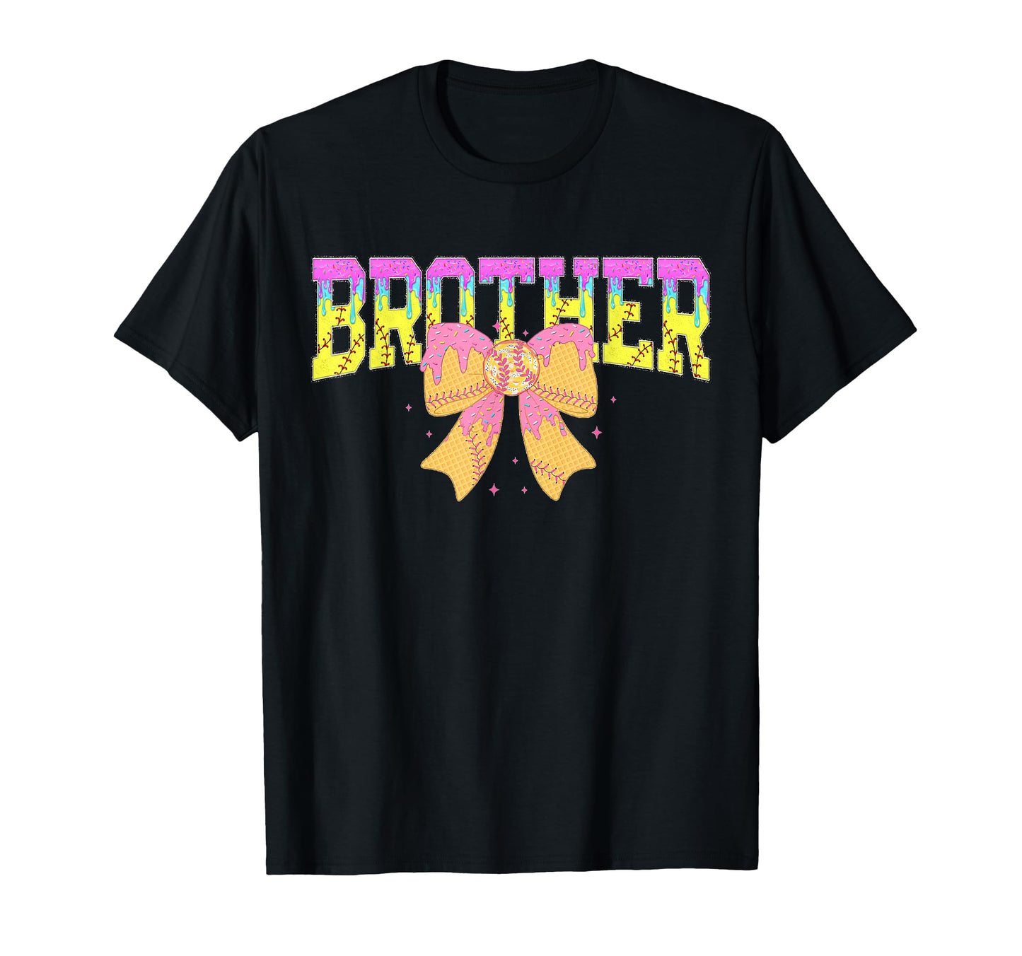 Softball Brother Ice Cream Drip Game T-Shirt - Custom Art Print for Adults - T-Shirt, Sweatshirt, Hoodie