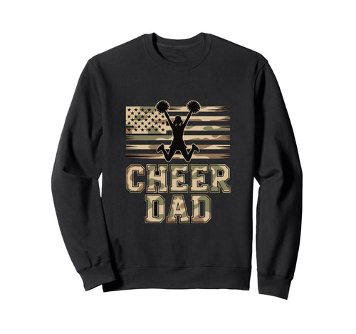 Cheer Dad Camo American Flag Sweatshirt - Minimalist Print Unisex - T-Shirt, Sweatshirt, Hoodie