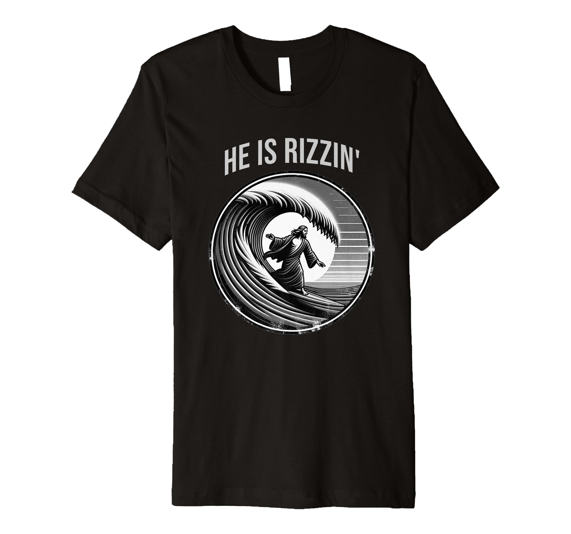 He Is Rizzin Jesus Surfing Funny Easter T-Shirt - Unique Graphic Unisex - T-Shirt, Sweatshirt, Hoodie