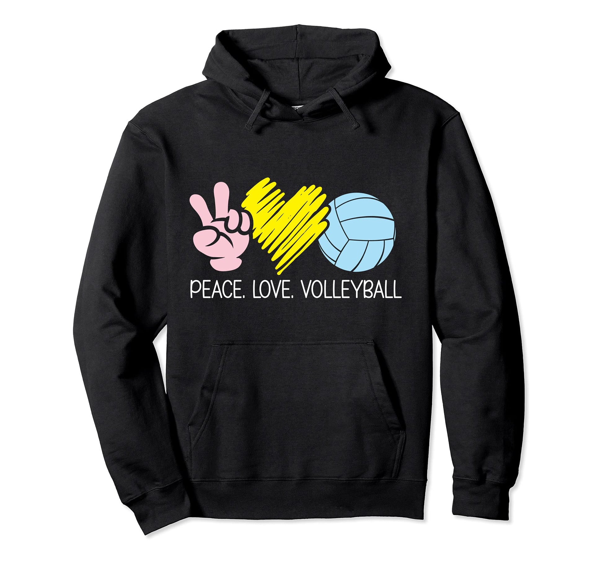 Peace Love Volleyball Volleyballs Hoodie - Casual Everyday Wear Unisex - T-Shirt, Sweatshirt, Hoodie