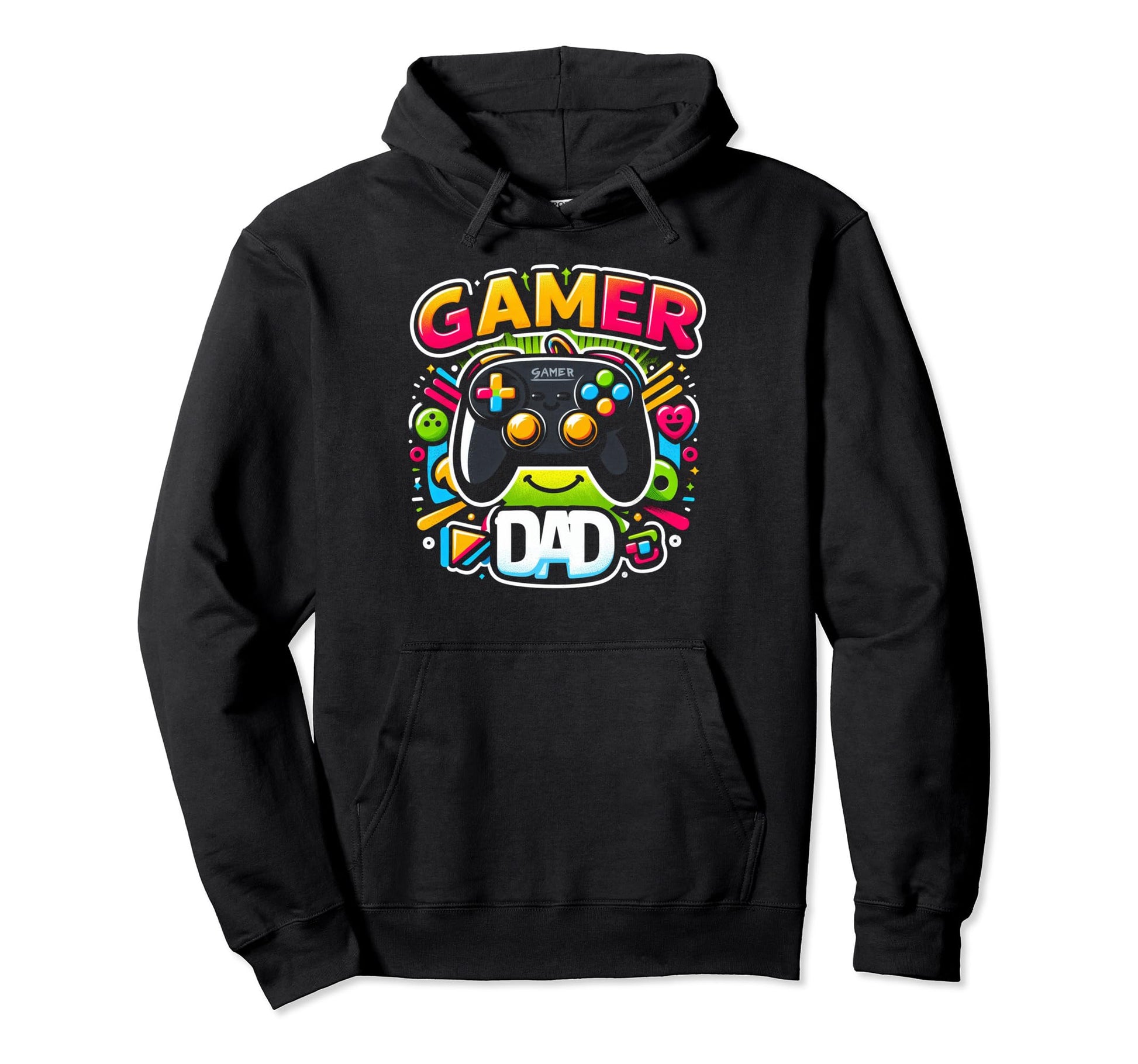Gamer Dad Game Controller Gaming Video Hoodie - Graphic Print Men Women - T-Shirt, Sweatshirt, Hoodie