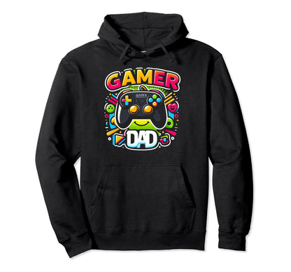 Gamer Dad Game Controller Gaming Video Hoodie - Graphic Print Men Women - T-Shirt, Sweatshirt, Hoodie