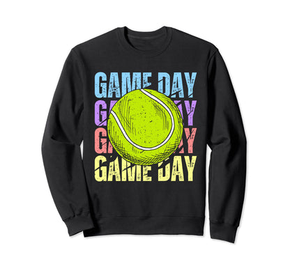 Game Day Tennis Lovers Mom Mothers Sweatshirt - Novelty Apparel for Adults - T-Shirt, Sweatshirt, Hoodie