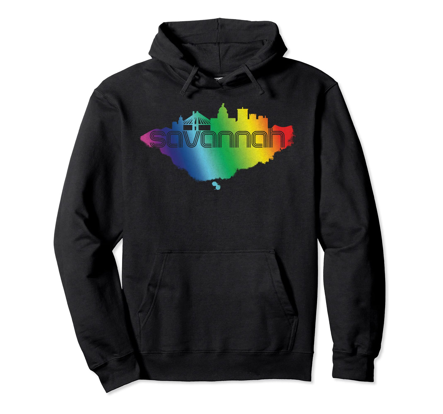 Savannah Skyline Horizon 70S Rainbow Lgbt Hoodie - Minimalist Print Unisex - T-Shirt, Sweatshirt, Hoodie