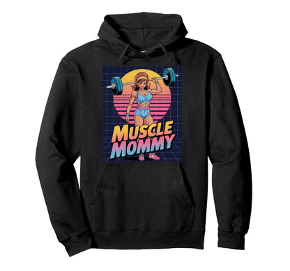 Anime Muscle Mommy Weightlifting Fitness Hoodie - Graphic Print for Adults - T-Shirt, Sweatshirt, Hoodie