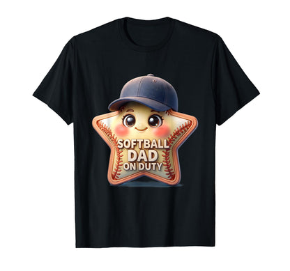 Softball Dad Duty Proud Dad T-Shirt - Trendy Graphic for Adults - T-Shirt, Sweatshirt, Hoodie