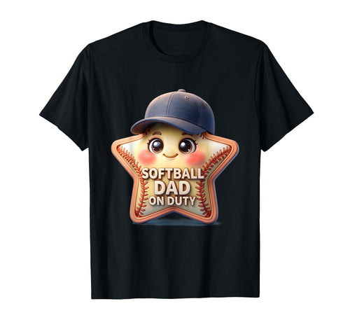 Softball Dad Duty Proud Dad T-Shirt - Trendy Graphic for Adults - T-Shirt, Sweatshirt, Hoodie