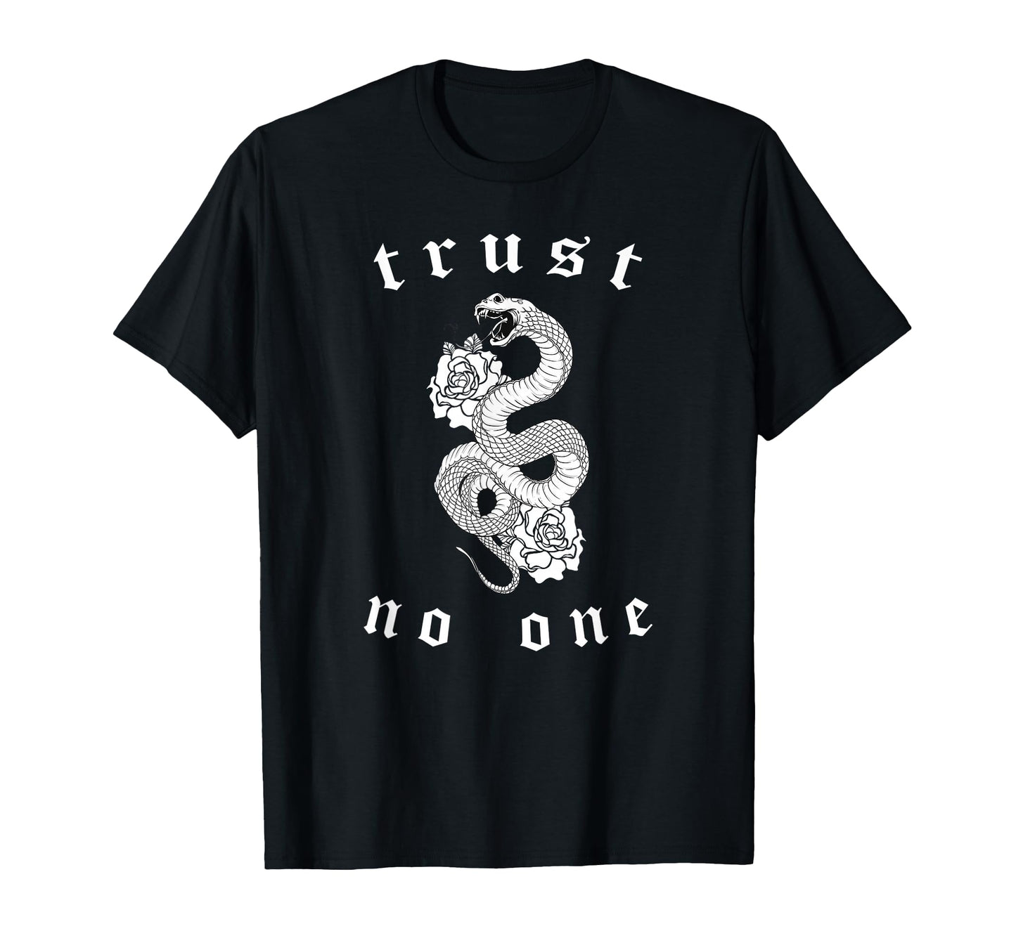 Trust No One Snake Aesthetic Edgy T-Shirt - Minimalist Print Men Women - T-Shirt, Sweatshirt, Hoodie